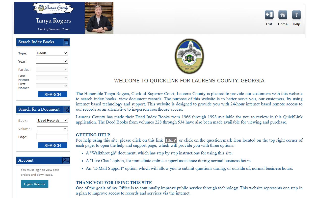 Laurens County court records Kofile QuickLink portal