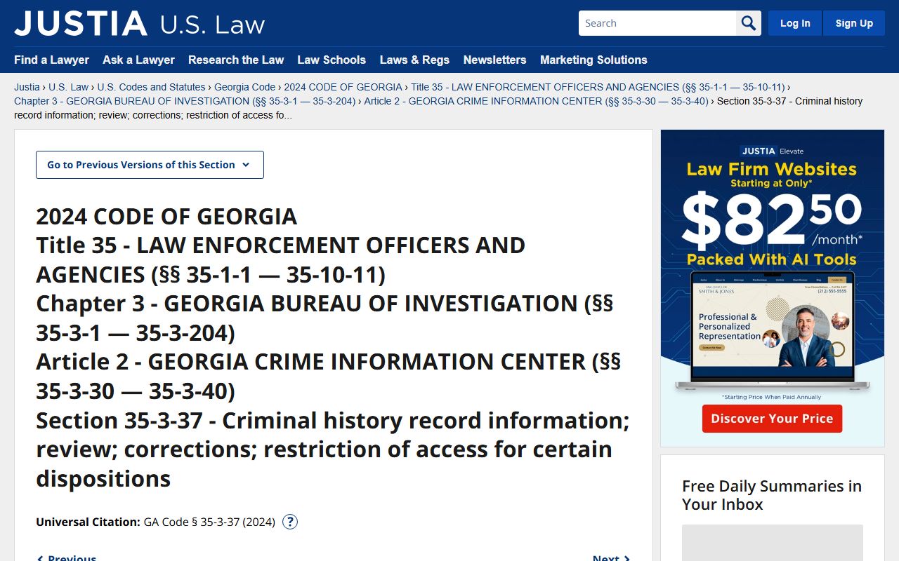 Laurens County criminal court records Georgia criminal history restriction statute