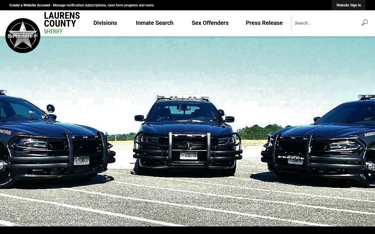 Laurens County inmate search Sheriff page contact and jail reports