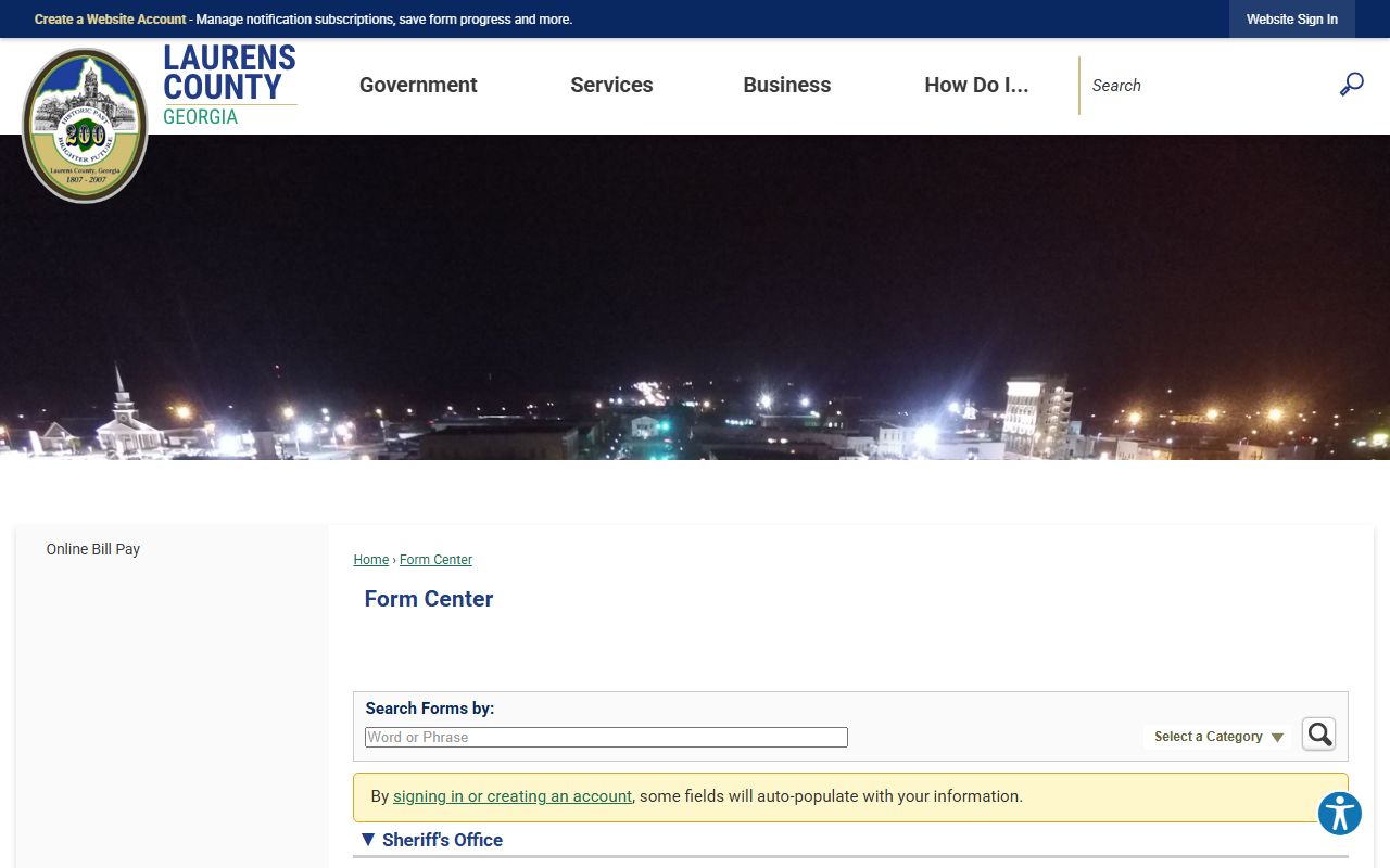 Laurens County inmate search sheriff form center category