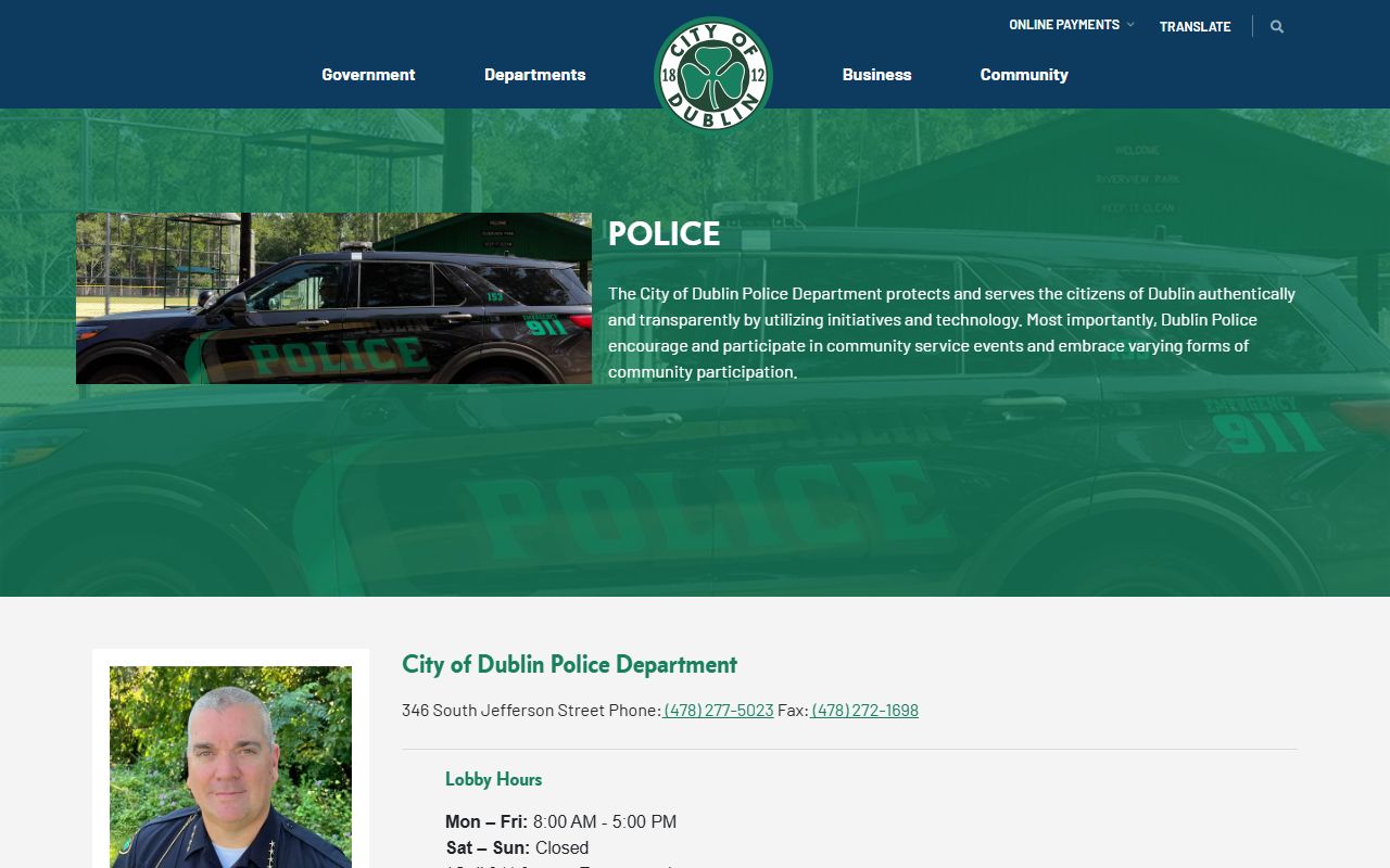 Laurens County traffic court records Dublin Police citation payment source
